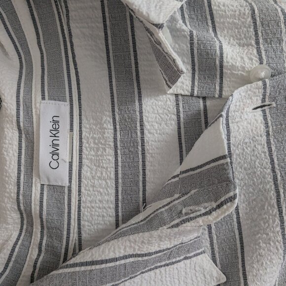 Calvin Klein Striped Belted A-Line Maxi Dress - Picture 5 of 8